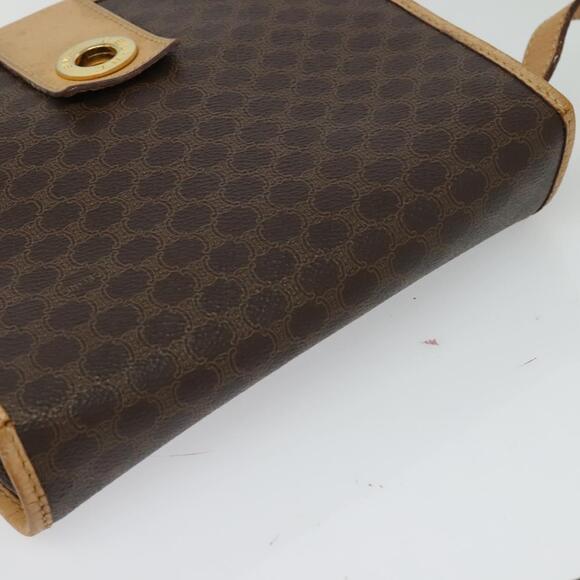 CELINE Macadam Canvas Shoulder Bag Pvc Leather Brown Gold - Picture 6 of 12